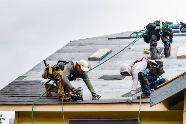 Professional Roofing technician working in Hemlock, NY